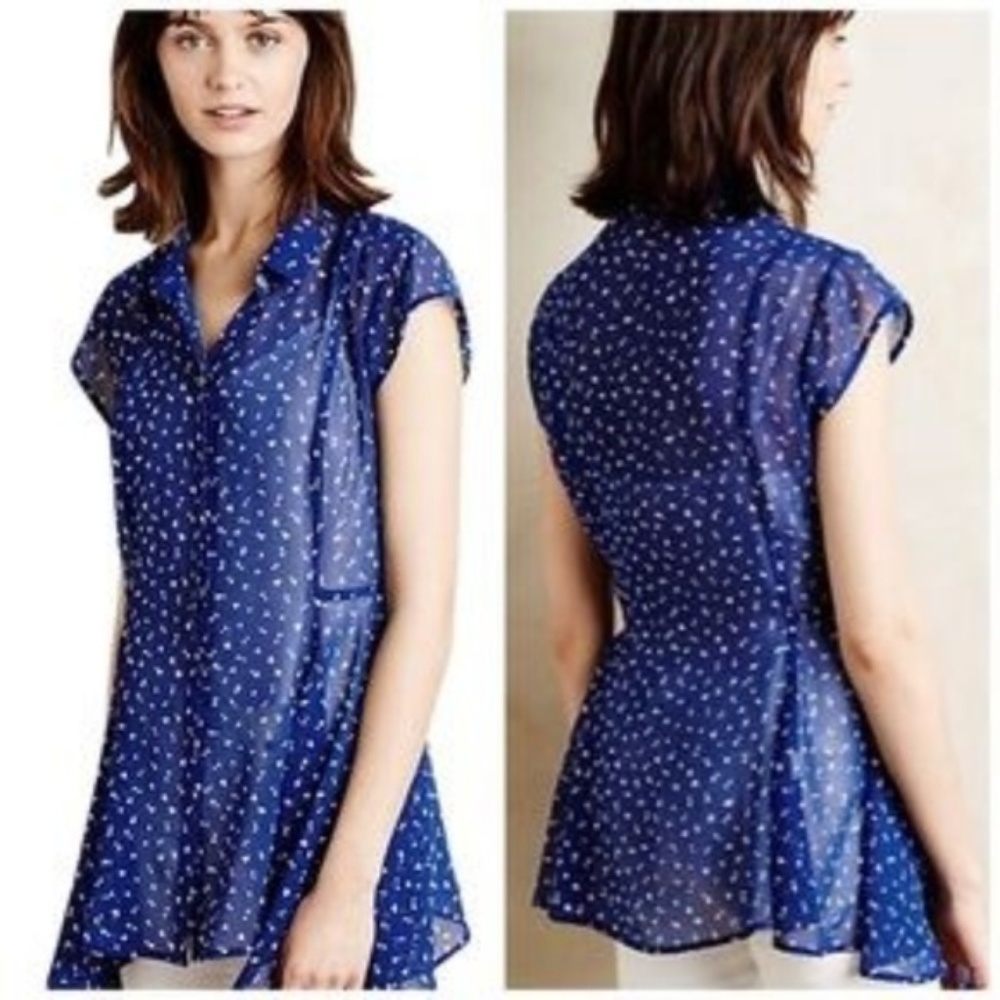 Anthropologie Meadow Rue Hearts Button Up Blouse